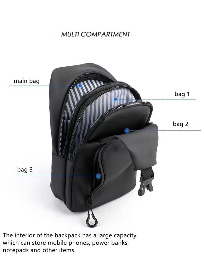 Skycare - Skycare Sling Crossbody Bag Small Shoulder Backpack for Men Waterproof Slim Chest Bags Casual Daypack for Travel Cycling - Image 1
