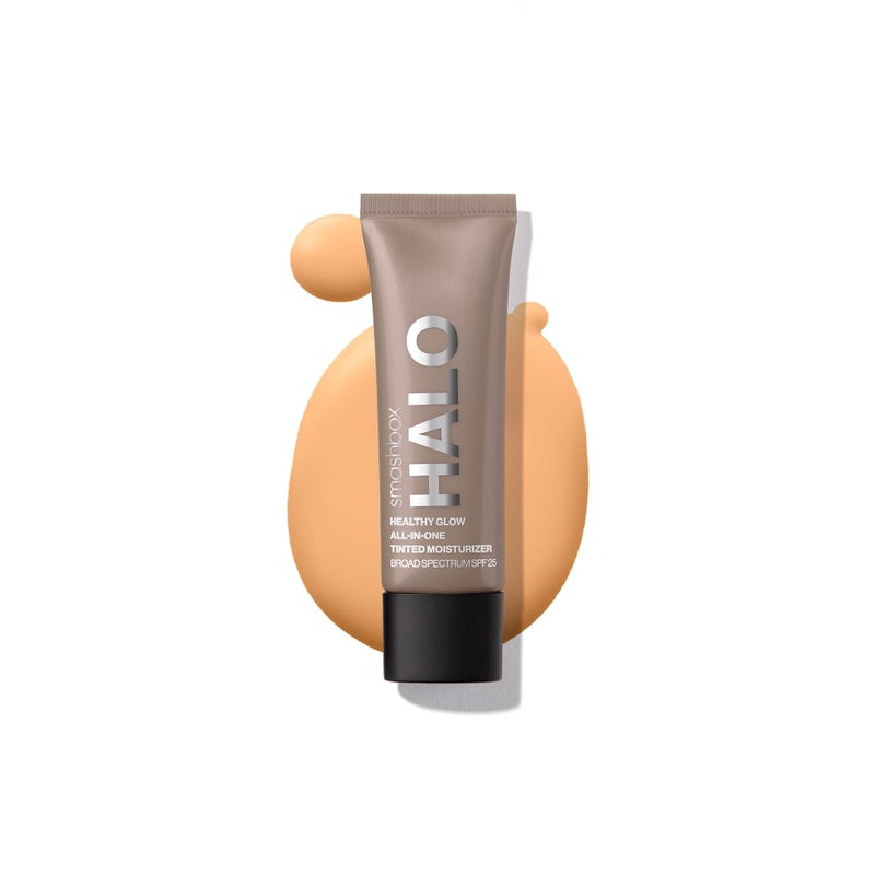 Smashbox Halo Healthy Glow All-In-One Tinted Moisturizer SPF 25 | Hydrating, Long Wearing, Tinted Moisturizer with SPF | Hyaluronic Acid, Mini, 0.41 Fl Oz, Light Medium - Image 1