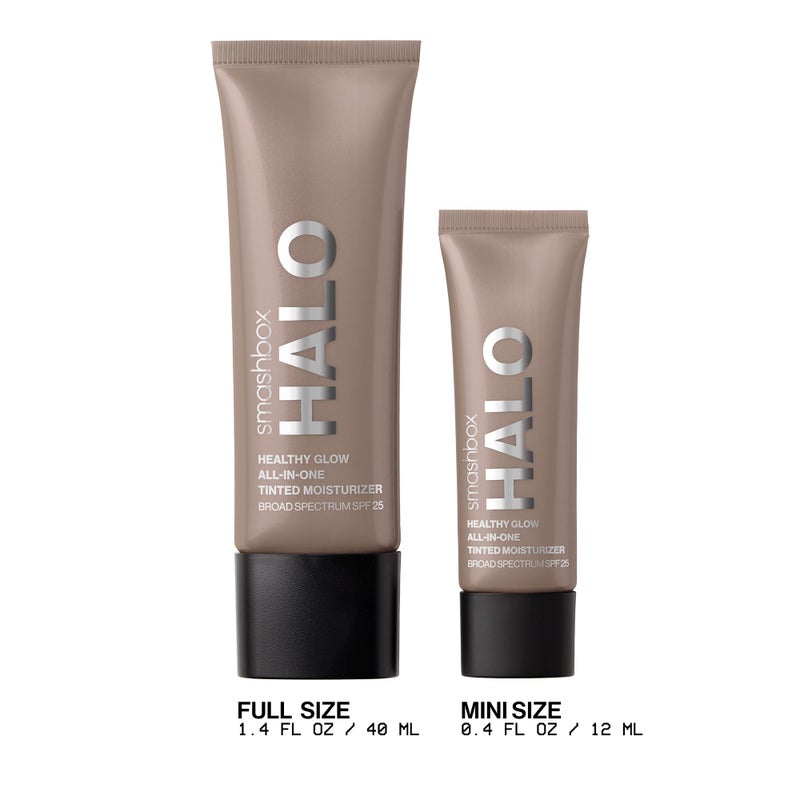 Smashbox Halo Healthy Glow All-In-One Tinted Moisturizer SPF 25 | Hydrating, Long Wearing, Tinted Moisturizer with SPF | Hyaluronic Acid, Mini, 0.41 Fl Oz, Light Medium - Image 5