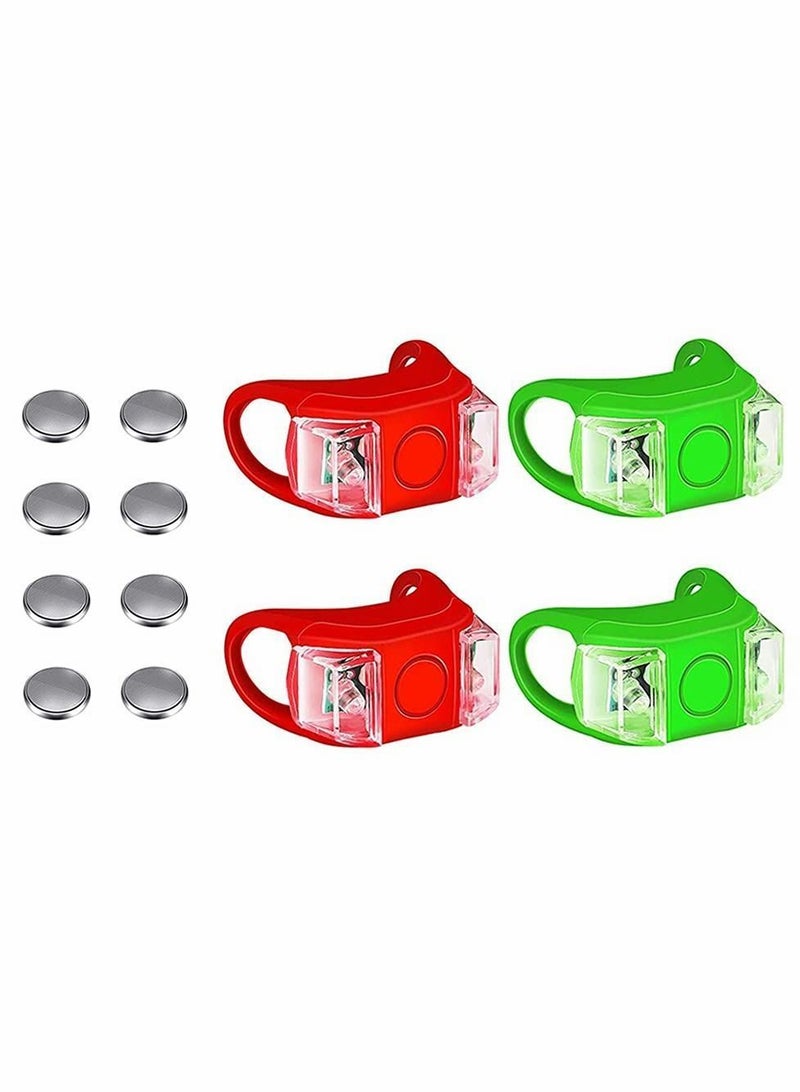 Y&D Bicycle Warning Lights, 4 Pieces Boat Bow Lights LED Navigation Kayak Pontoon Hovercraft Yacht Motorboat Bike Hunting Night Running Fishing (Red, Green)  - Image 1