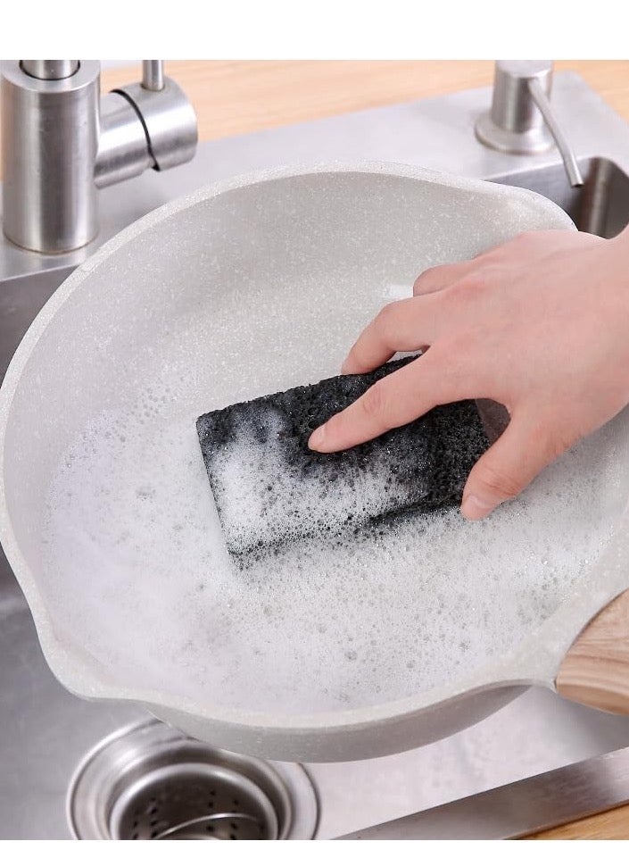8 عبوات إسفنج فرك غير خدش - إسفنج للأطباق وغسل الأطباق، إسفنج تنظيف للمطبخ المنزلي سيارات الحمام، أسود. - Image 5