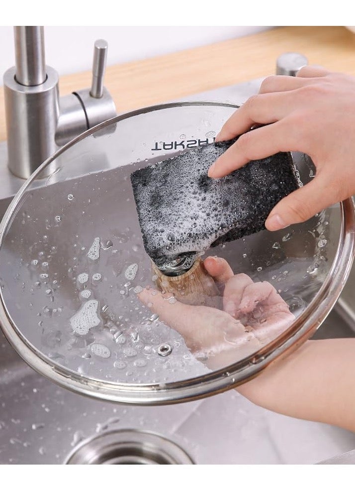 8 عبوات إسفنج فرك غير خدش - إسفنج للأطباق وغسل الأطباق، إسفنج تنظيف للمطبخ المنزلي سيارات الحمام، أسود. - Image 4