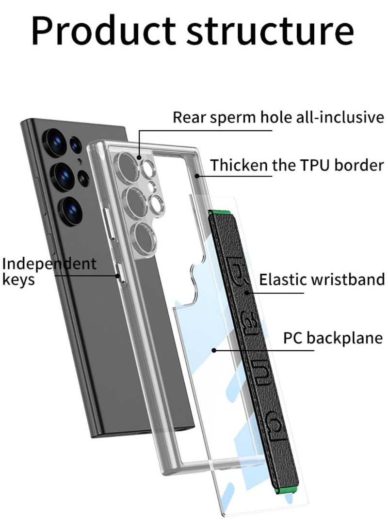 Generic - Phone Case Compatible with Samsung Galaxy S24 Plus Transparent Full Wrap Cover Shell with Wrist Strap PC Drop Protection Case Wireless Charging for Galaxy S24 Plus - Image 1