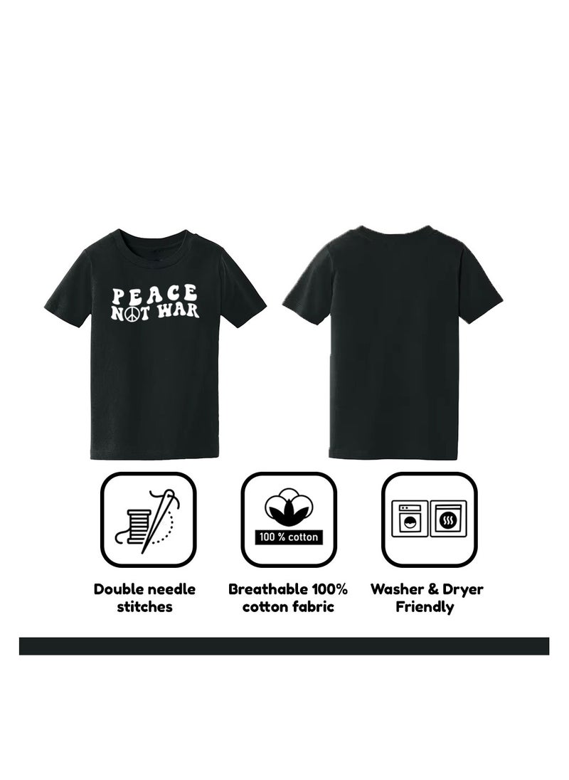 PRINTSHOP4ME - Peace Love Women's T-Shirt–Cotton Half Sleeve Round Neck Soft&Breathable Fabric Casual Wear For Everyday Comfort|Gift For Special Events - Image 1