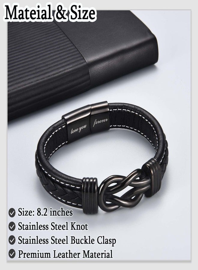 FIEEFX Friend Gifts for Men Male Boys, Leather Bracelet Christmas Birthday Fathers Thanksgiving Graduation Back to School Gifts for Best Friend Men - Image 4