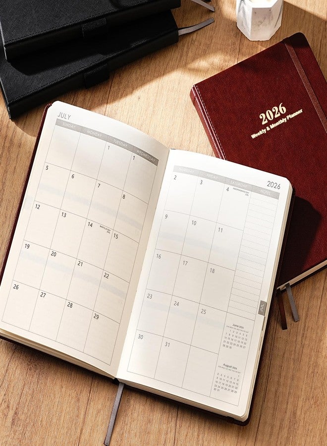 Lemome 2026 Planner - 2026 Planner Weekly and Monthly with Stickers, Faux Leather Cover, Jan. 2026 - Dec. 2026, 5.75" X 8.25", 2026 Yearly Planner, Premium Paper, Pen Holder, Inner Pocket and 44 Notes Pages - Image 2