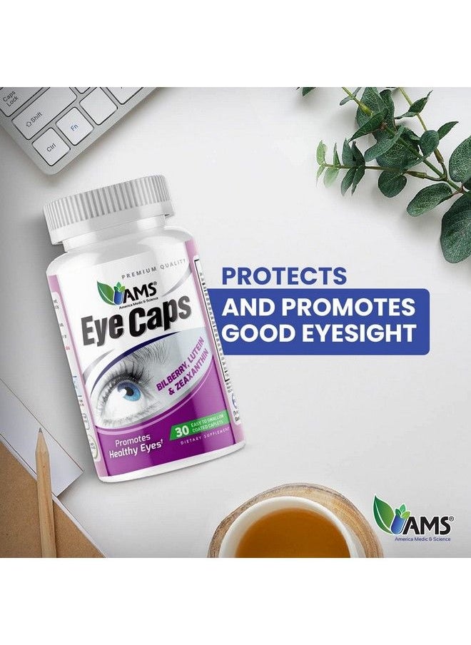 America Medic & Science - Eyecaps (30 Caplets) ; Dietary Supplement For Men And Women ; Supports Vision Health ; Enriched With Lutein Zinc Selenium Chromium And Vitamins A C E And B2 - Image 1