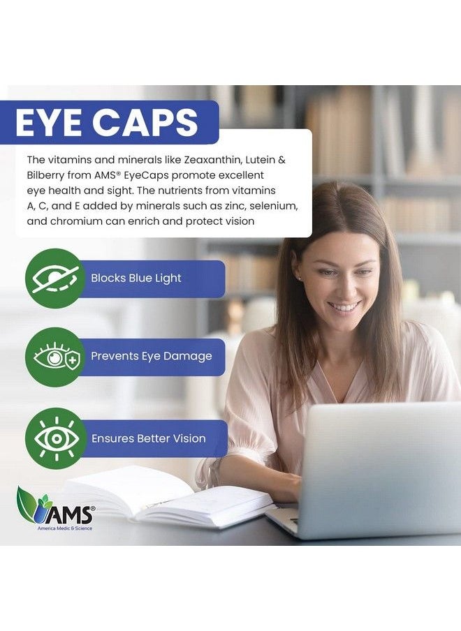 America Medic & Science - Eyecaps (30 Caplets) ; Dietary Supplement For Men And Women ; Supports Vision Health ; Enriched With Lutein Zinc Selenium Chromium And Vitamins A C E And B2 - Image 1