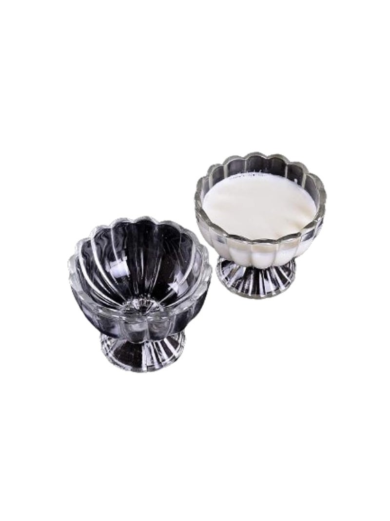 1st Time Stylish Ice Cream Bowl for Ice Cream, Dessert and Pudding, Clear, 100 Ml, Pack of 2, 9.5 X 9.5 X 8 CM- A39 - Image 1