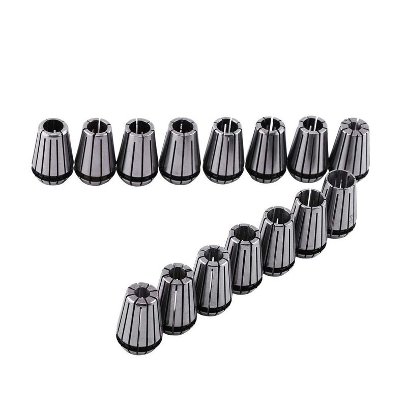 klarako Workholding Engraving Collet, 15pcs ER20 Spring Collet Set for CNC Engraving Machine and Milling Lathe Tool 1-13mm Universal Socket Wrench Collet Set - Image 4