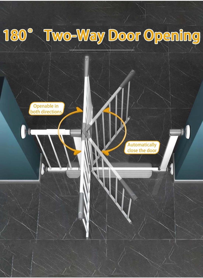 Sinyin Safety Gate Rail, Auto Close Safety Baby Gate, Stair Railing Pet Isolation Fence, Protective Fence, Adjustable Range 97-104cm, For Stairs, Doorways (Safety Railing + 21cm Extension Kit)  - Image 3