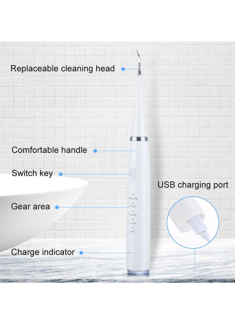 Arabest Teeth Cleaning Kit,Electric Toothbrush&Tartar Remover,With 3 toothbrushe heads(WHITE) - Image 2