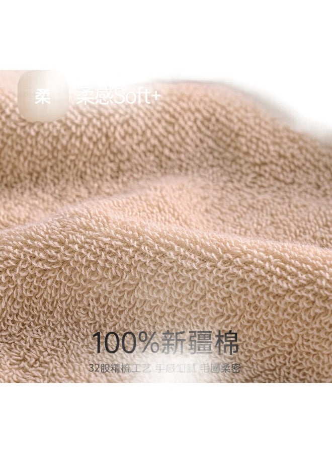SANLI 7A Antibacterial Xinjiang Long-Staple Cotton Towels, 2 Pieces, Pure Cotton Absorbent Face Towels, 60*30Cm, Beach Rice + Cloud Feather Camel - Image 2