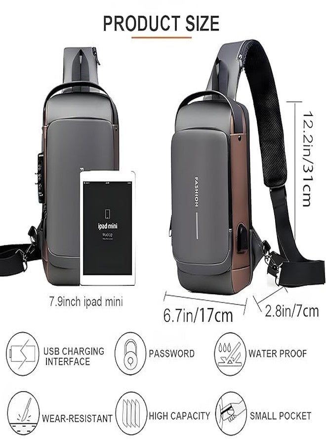 V21 حقيبة ظهر V21® العصرية، حقيبة كتف كروسبودي مزودة بمنفذ USB، متعددة الأغراض ومقاومة للماء، أسود - Image 3