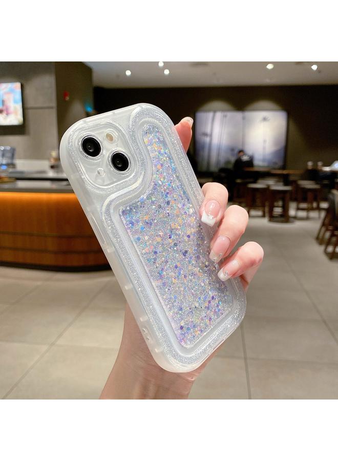 زبون جراب لهاتف iPhone 13 Pro Max، جراب هاتف إيبوكسي لامع مزين بالترتر المضيء - Image 1