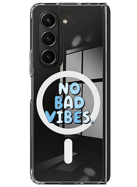 Magnetic Case for Samsung Galaxy Z Fold 5 Compatible with MagSafe Wireless Charging, Shockproof Phone Bumper Cover No Bad vibes