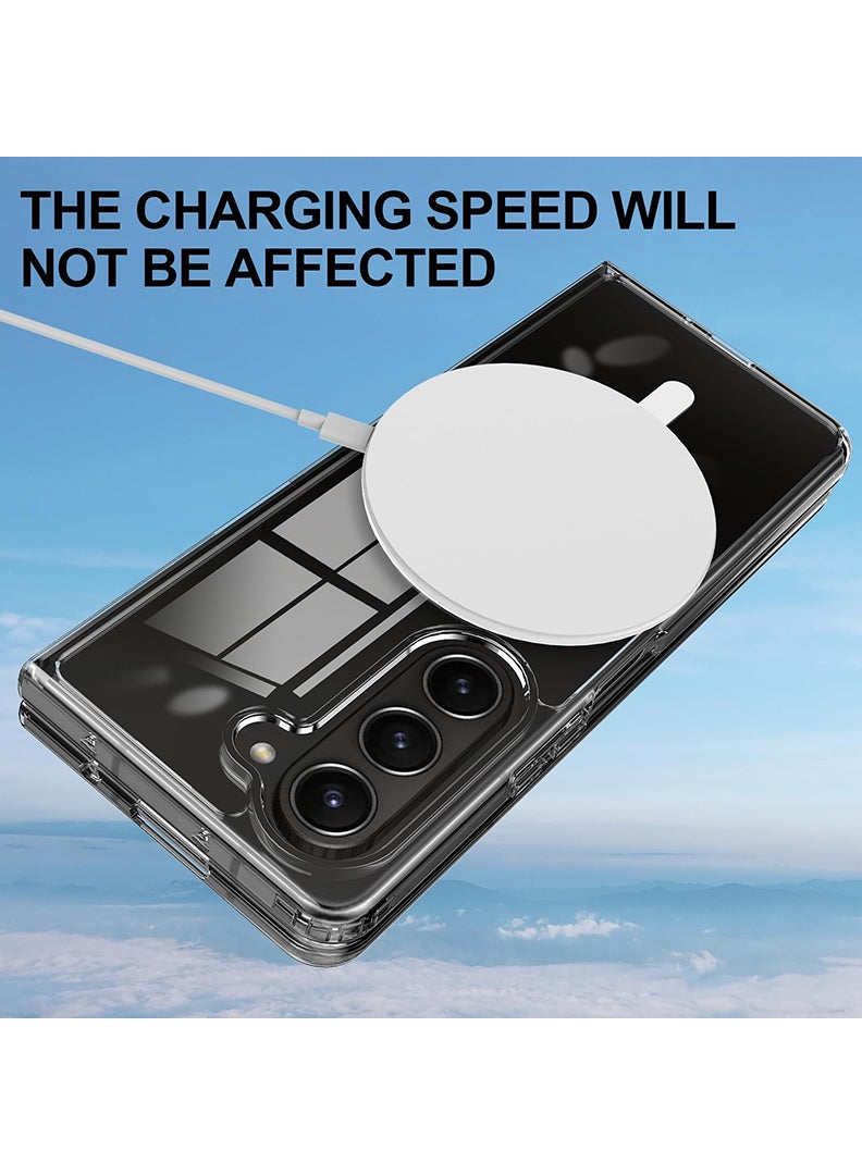 Magnetic Case for Samsung Galaxy Z Fold 5 Compatible with MagSafe Wireless Charging, Shockproof Phone Bumper Cover No Bad vibes