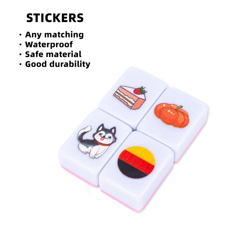 drizzle 129 Tiles Seaside Escape Blocks Game 30mm - Instruction Manual Panda Bag - Dog & Food & National Flag & Vegetables Patterns - Image 2