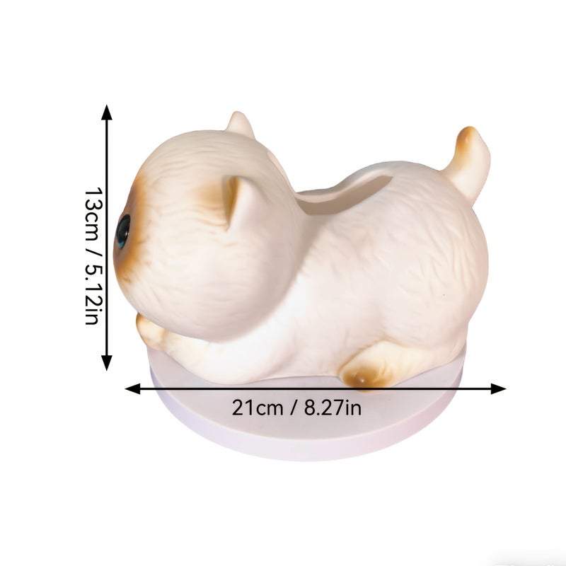 High-End PVC Siamese Cat Tissue Box Milky White CPL 120 Desktop Decoration - Image 2