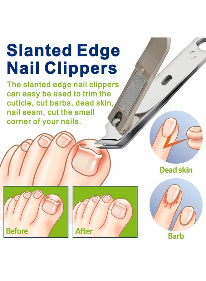 ديجنيتي مقص أظافر DIGNITY للرجال والنساء وكبار السن مع ماسك وقفل أمان، وفتحة فك واسعة، ومجموعة مقص أظافر سميك للأصابع والقدمين، ومقص أظافر بحافة مائلة، ومقص أذن، ومبرد أظافر، مع حقيبة، مجموعة من 4 قطع - Image 5