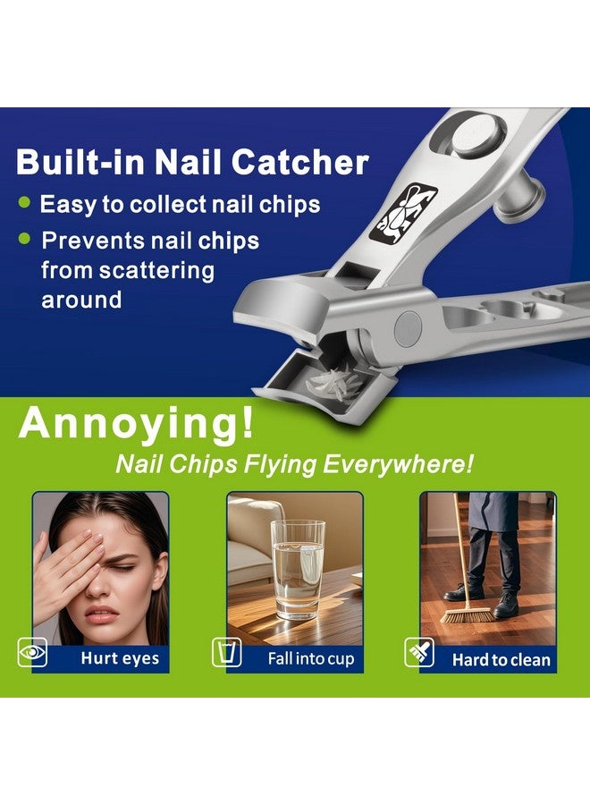 ديجنيتي مقص أظافر DIGNITY للرجال والنساء وكبار السن مع ماسك وقفل أمان، وفتحة فك واسعة، ومجموعة مقص أظافر سميك للأصابع والقدمين، ومقص أظافر بحافة مائلة، ومقص أذن، ومبرد أظافر، مع حقيبة، مجموعة من 4 قطع - Image 3