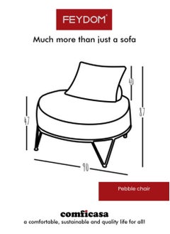 COMFICASA FEYDOM Pebble chair & beanbag : Mollia dark grey  - Image 3