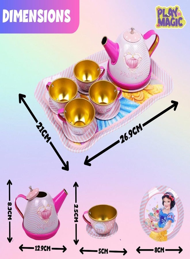 PlayMagic Children's Tea Set Princess | Tea Party Set Toy Pretend Play Gifts Age 3-6, Kids Girls |Toys Kitchen Tea Set Princess 14 Pieces|Kitchen Pretend Play for Girls Boys - Image 5