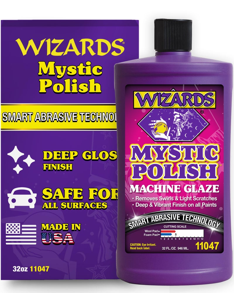 Wizards Mystic Polish Machine Glaze - Cutting Compound and Polish with Smart Abrasive Technology - Professional Car Scratch Remover - Water-Based Polishing Compound for Car Detailing Kit - 32 oz - Image 1