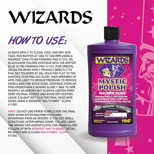 Wizards Mystic Polish Machine Glaze - Cutting Compound and Polish with Smart Abrasive Technology - Professional Car Scratch Remover - Water-Based Polishing Compound for Car Detailing Kit - 32 oz - Image 3