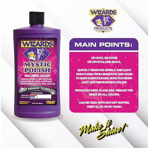 Wizards Mystic Polish Machine Glaze - Cutting Compound and Polish with Smart Abrasive Technology - Professional Car Scratch Remover - Water-Based Polishing Compound for Car Detailing Kit - 32 oz - Image 4