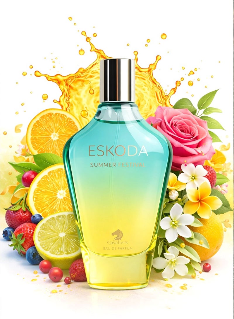 كافاليير بيرفيوم عطر إسكودا سمر فيستيفال أو دو بارفان 100 مل | عطر نسائي فاخر برائحة الفواكه والمياه مع لمسة زهرية | عطر يدوم طويلاً للنساء - Image 1