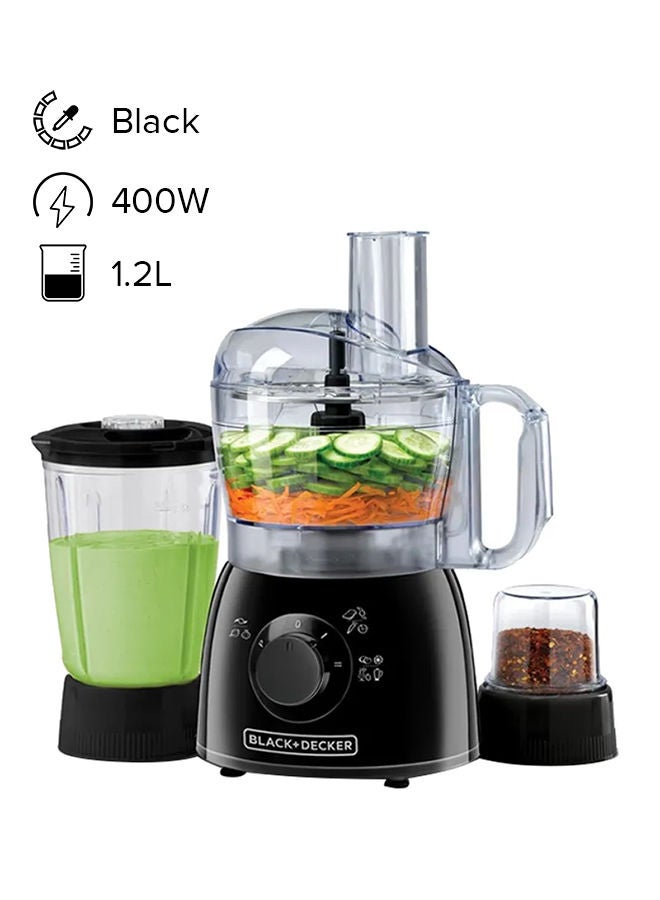 BLACK+DECKER Food Processor 29 Functions 4-in-1 (Blender + Grinder + Dough Maker + Food Processor) 1.2 L 400 W KR42-B5 Black - Image 1
