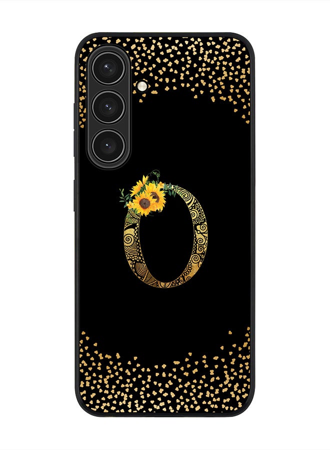 Stylizedd For Samsung Galaxy S25+ / S25 Plus 5G Case,Slim fit Camera Protection, Shockproof Thin Phone cover  - Custom Floral Monogram - O ( Black ) - Image 1
