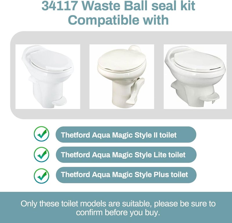 MONST 34117 Waste Ball Seal Kit for Thetford Toilets - Image 2