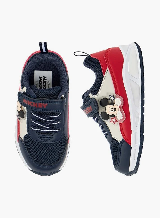 Disney Boys Mickey Mouse Applique Light-Up Ankle School Sneakers