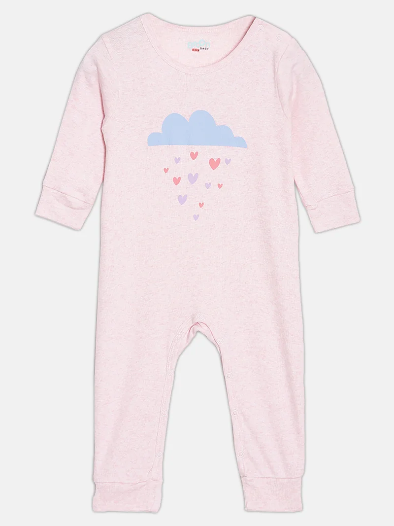 Broon Broon Infant Girls Orange and Pink Printed Organic Cotton Sleepsuit Pack of 2