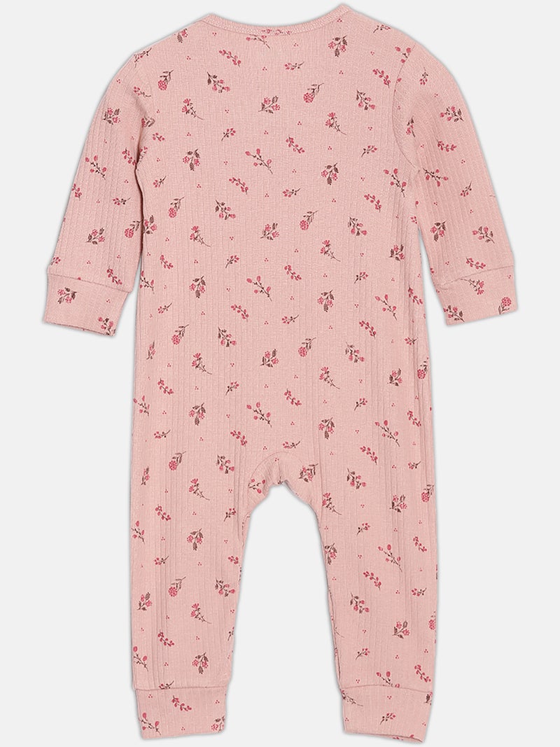 Broon Infant Girls Orange and Pink Printed Organic Cotton Sleepsuit Pack of 2 - Image 4