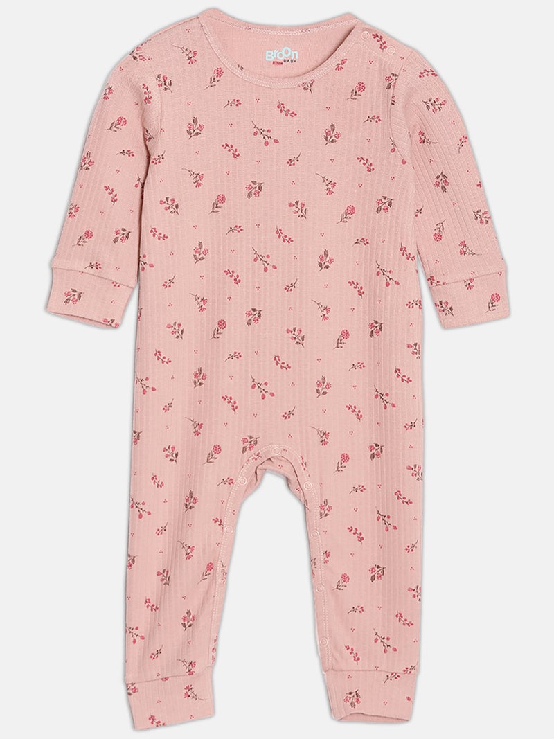 Broon Infant Girls Orange and Pink Printed Organic Cotton Sleepsuit Pack of 2 - Image 3