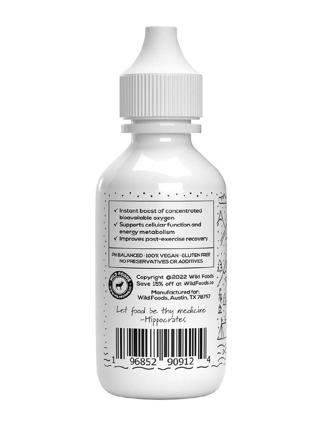 Wild Oxygen - Mineral Supplement Liquid Formula - 2 Oz. Oxygen Bottle - Oxygen Boost Supplement Drops - Post Workout Support - Improved Aerobic Metabolism and Cell Repair Power - Energy Supplement