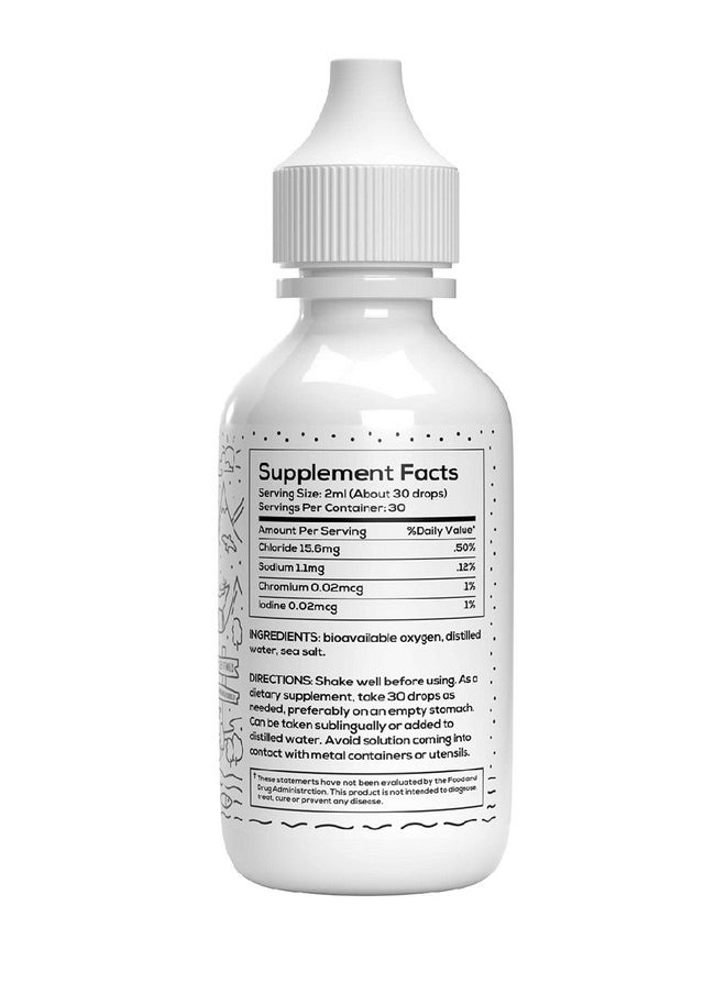 Wild Oxygen - Mineral Supplement Liquid Formula - 2 Oz. Oxygen Bottle - Oxygen Boost Supplement Drops - Post Workout Support - Improved Aerobic Metabolism and Cell Repair Power - Energy Supplement