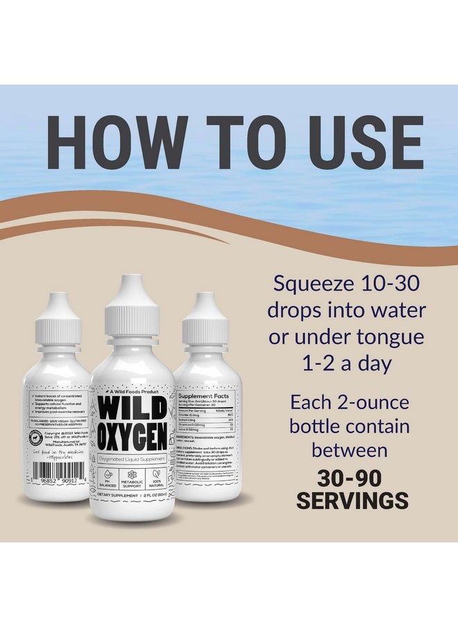 Wild Oxygen - Mineral Supplement Liquid Formula - 2 Oz. Oxygen Bottle - Oxygen Boost Supplement Drops - Post Workout Support - Improved Aerobic Metabolism and Cell Repair Power - Energy Supplement