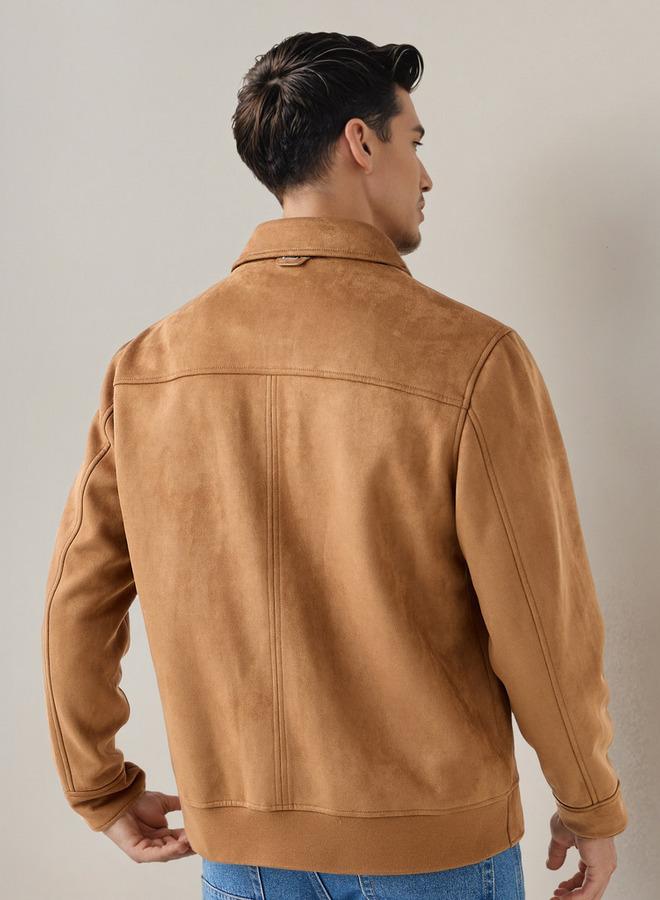 ايكونيك جاكيت بايكر رجالي بقصة عادية بسحاب - Image 3