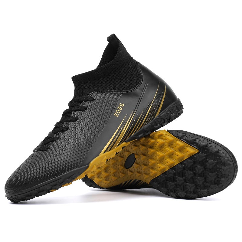 Biayvisas Soccer Cleats for Mens Womens Turf Soccer Shoes Indoor Footall Cleats High Ankle TF AG FG Football Boots Wide Training Sneaker (USW_2501 HEI TF_42) - Image 1