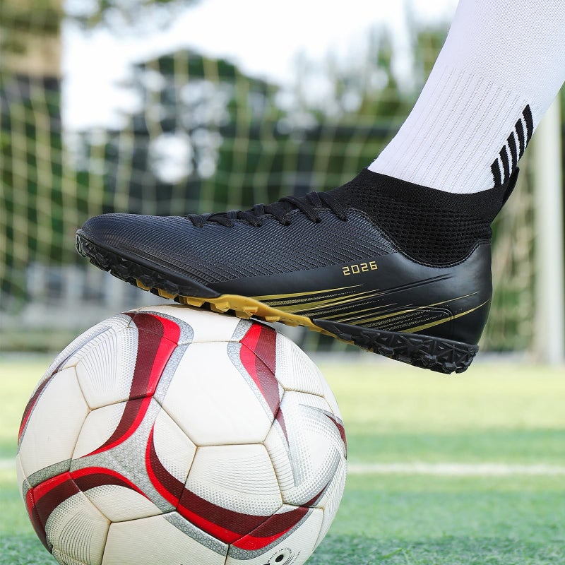 Biayvisas Soccer Cleats for Mens Womens Turf Soccer Shoes Indoor Footall Cleats High Ankle TF AG FG Football Boots Wide Training Sneaker (USW_2501 HEI TF_42) - Image 3