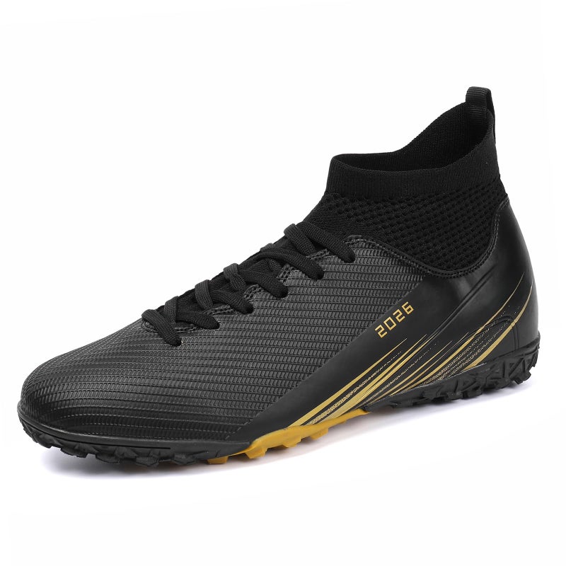 Biayvisas Soccer Cleats for Mens Womens Turf Soccer Shoes Indoor Footall Cleats High Ankle TF AG FG Football Boots Wide Training Sneaker (USW_2501 HEI TF_42) - Image 4