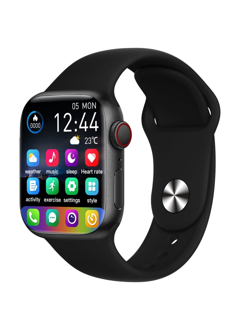 Magnifico2 Smart Watch with 2.1" display and Double Tap Enabled / Music Control /Heart Rate Monitor / Multiple Sports Mode /Sleep Analysis  / Voice Assistant - Black