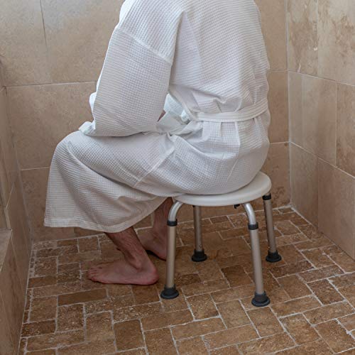 Flash Furniture Hercules Series Aluminum Bath and Shower Chair with Adjustable Height, Anti-Slip Medical Chair, 300 lb. Static Weight Capacity, Gray - Image 4
