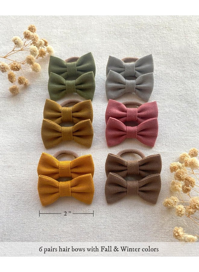 Cherssy 2" Baby Hair Ties with Linen Bows, 28 Pcs Neutral Hair Bow Elastic Nylon Hair Bands for Toddler Girls, Ponytail Holders Pigtails Hair Accessories for Thick or Thin Hair - Image 4