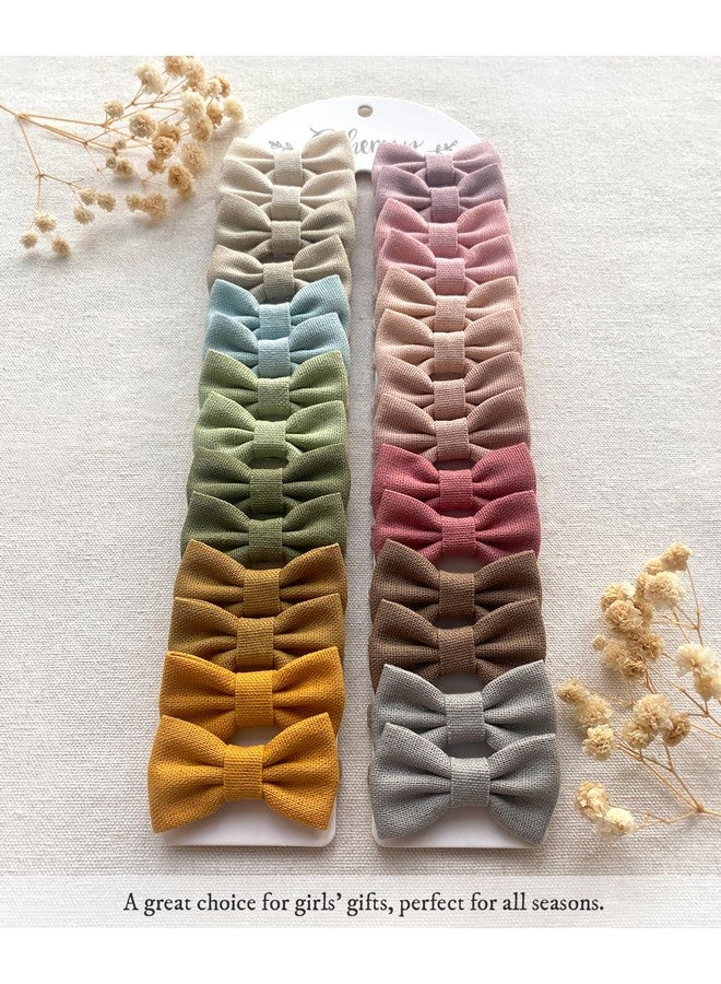 Cherssy 2" Baby Hair Ties with Linen Bows, 28 Pcs Neutral Hair Bow Elastic Nylon Hair Bands for Toddler Girls, Ponytail Holders Pigtails Hair Accessories for Thick or Thin Hair - Image 5
