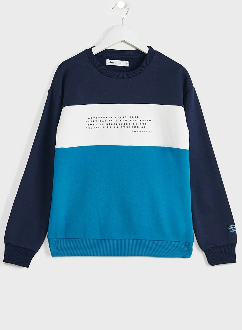 MINOTI Youth Colour Block Sweatshirt